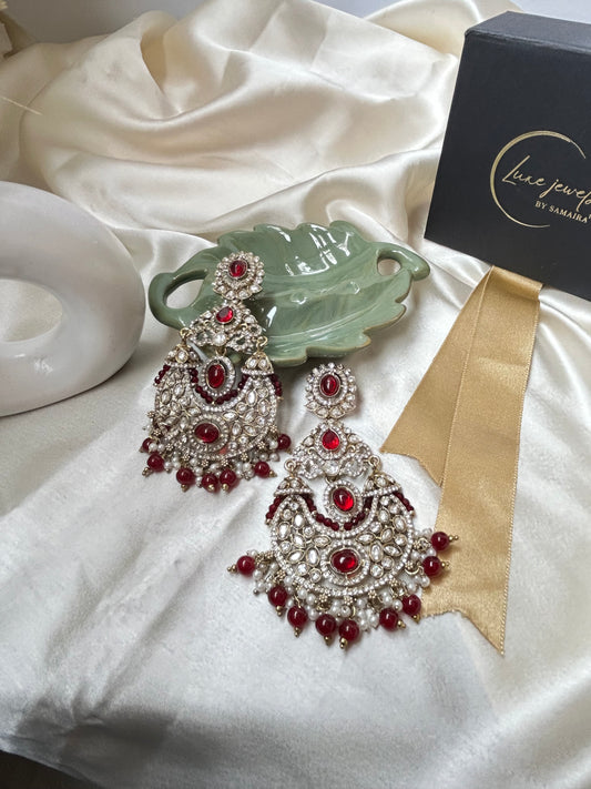Vruti Maroon Chandbali