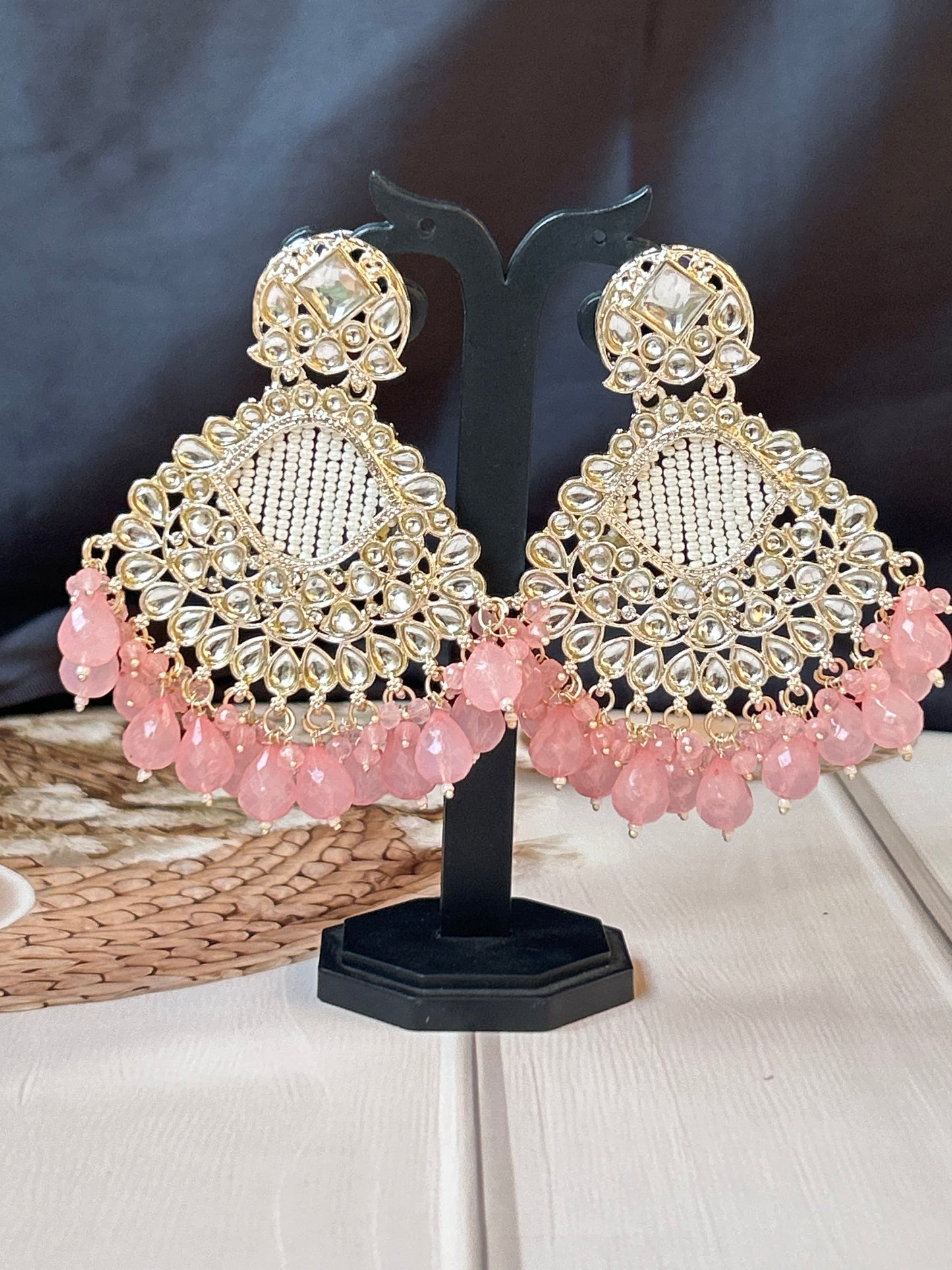 Arina pink Chandbali