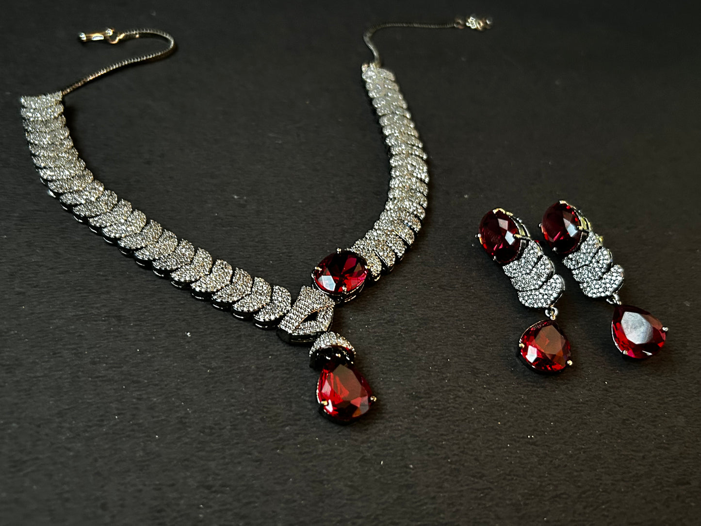 Ruby American diamond necklace