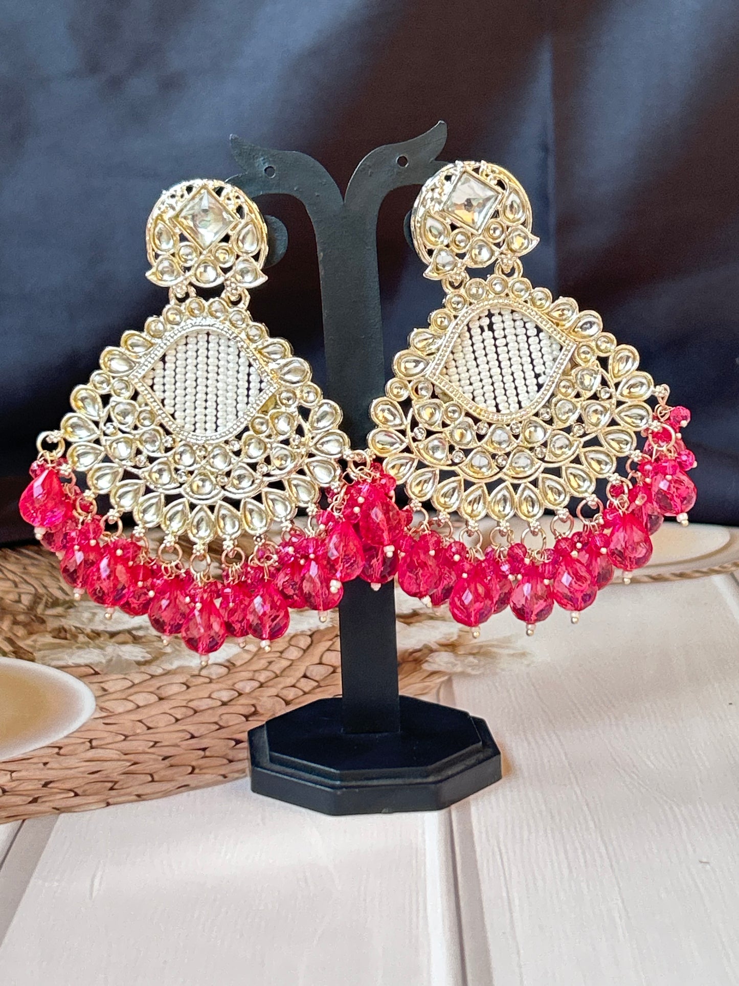 Arina pink Chandbali