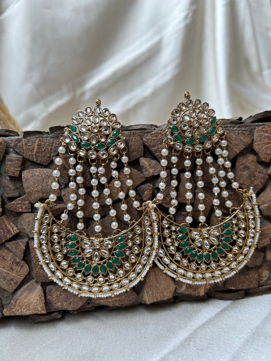 Keshavi Green Chandbali