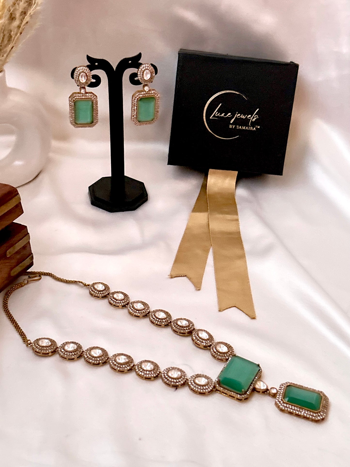 Zarina sea green necklaceset