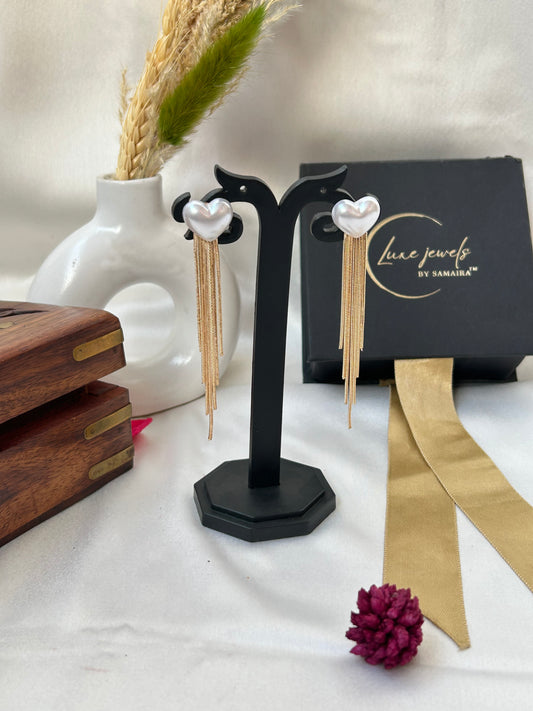 kanal golden pearl earrings