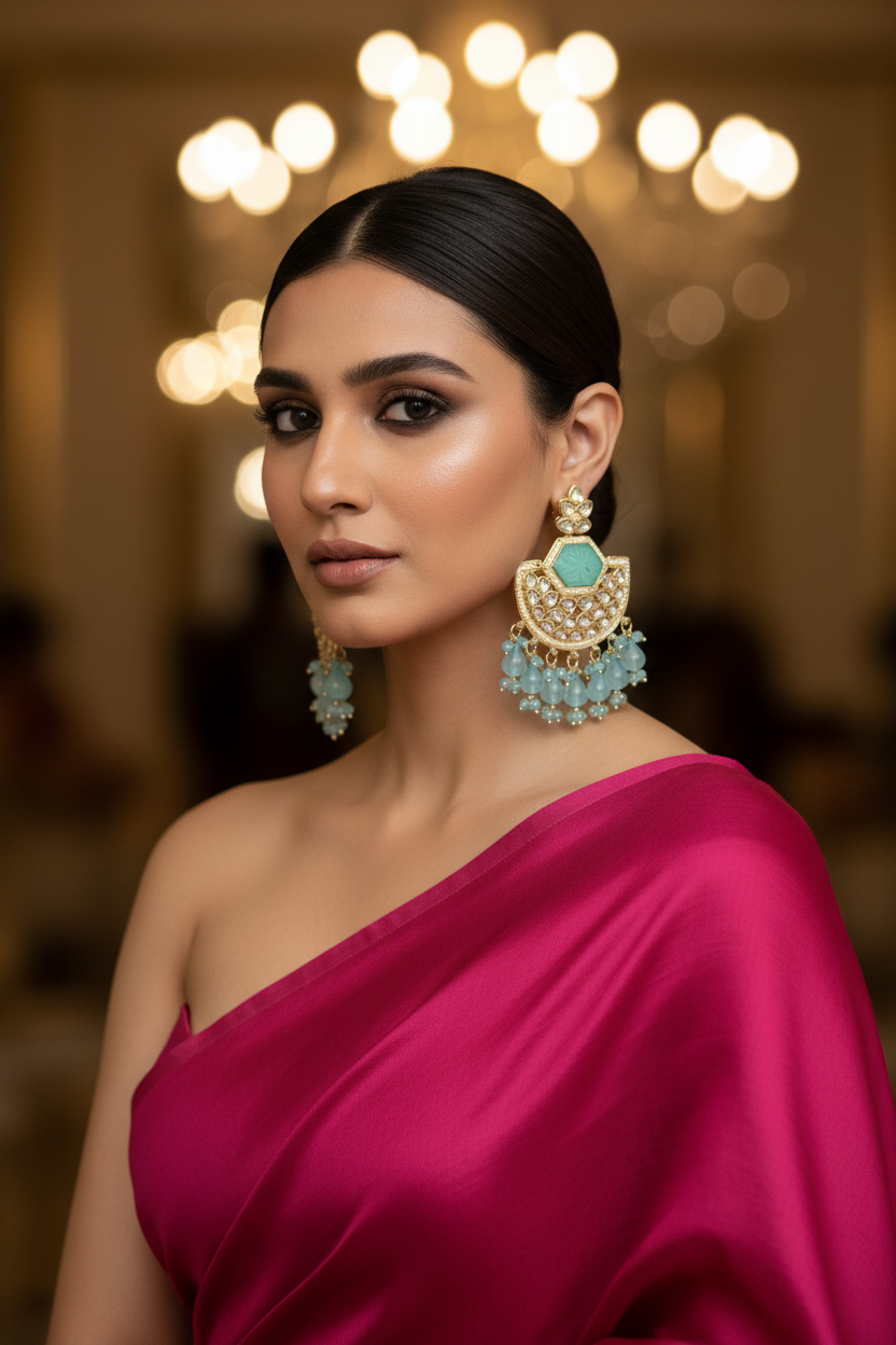 Blue Anika Chandbali
