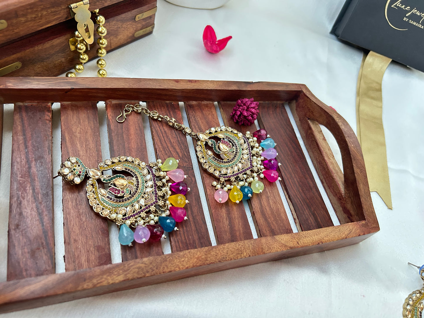 Jivika multi earrings and tikka