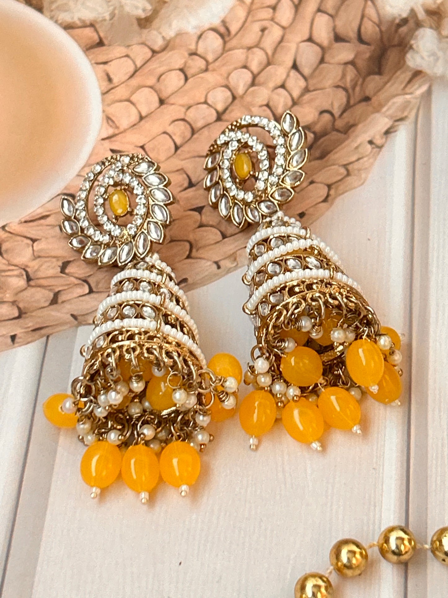 Zareen Yellow Jhumka