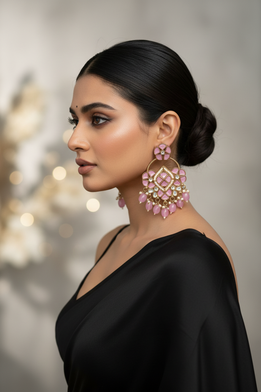 Sitara purple chandbalis