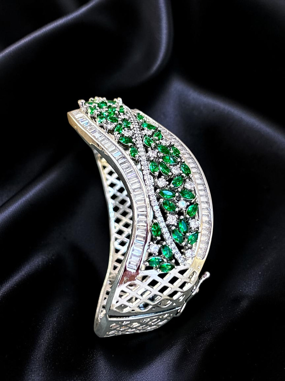 Silver Emerald Bracelet