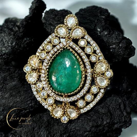 Regal sea Green Statement Ring