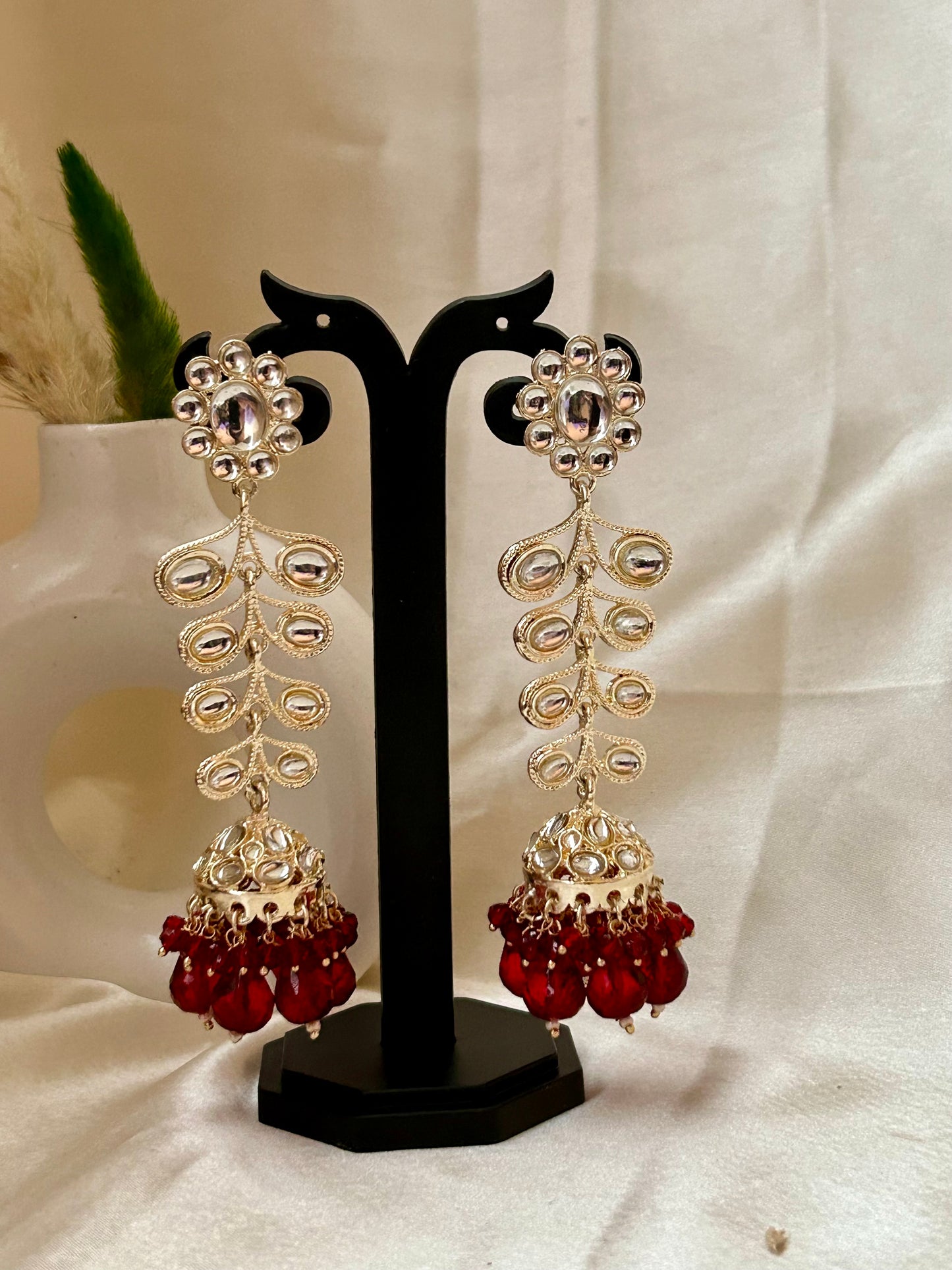 Bela red jhumka