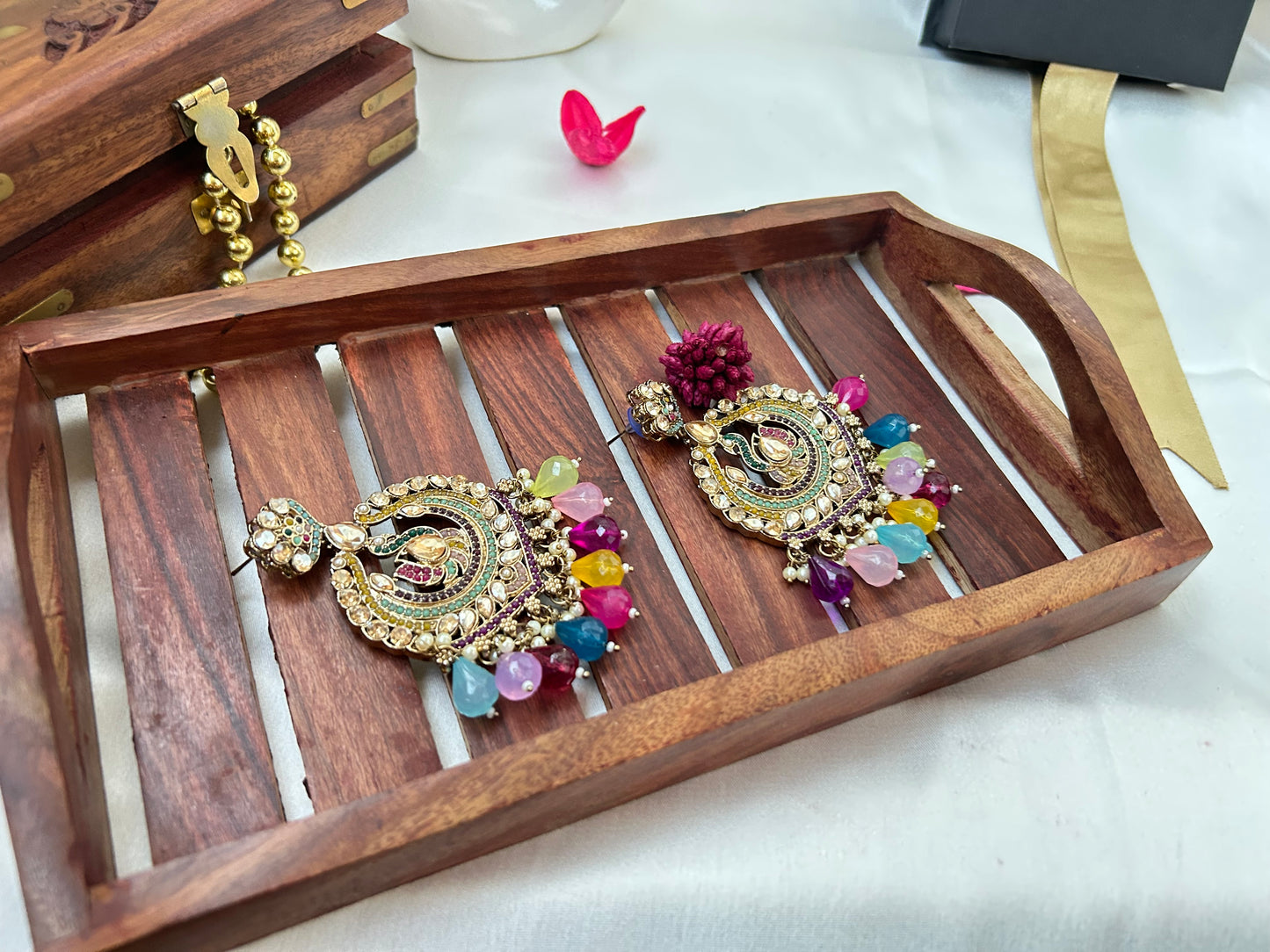 Jivika multi earrings and tikka