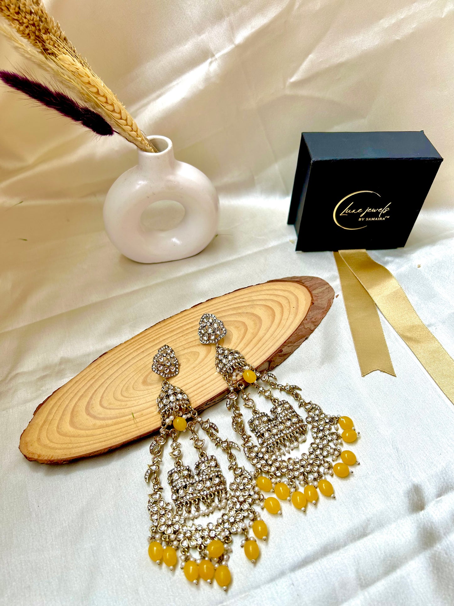 Aadhya yellow Chandbali
