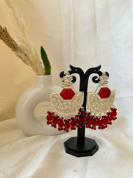 Red Anika Chandbali