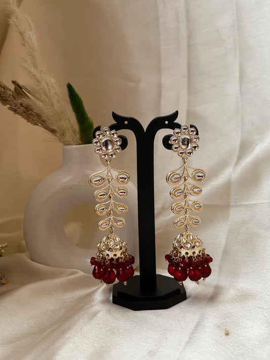 Bela red jhumka