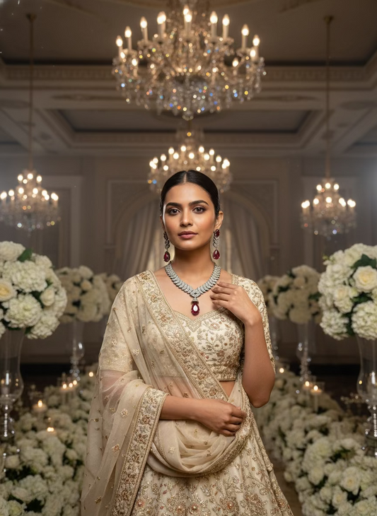 Ruby American diamond necklace