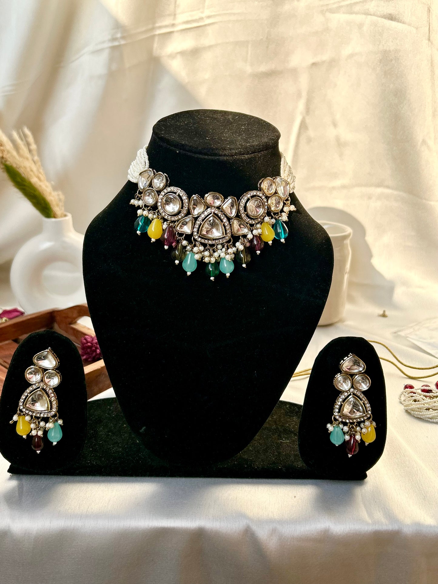 Kirtika multi kundan necklace