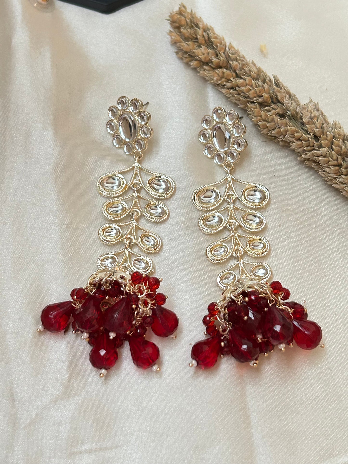 Bela red jhumka
