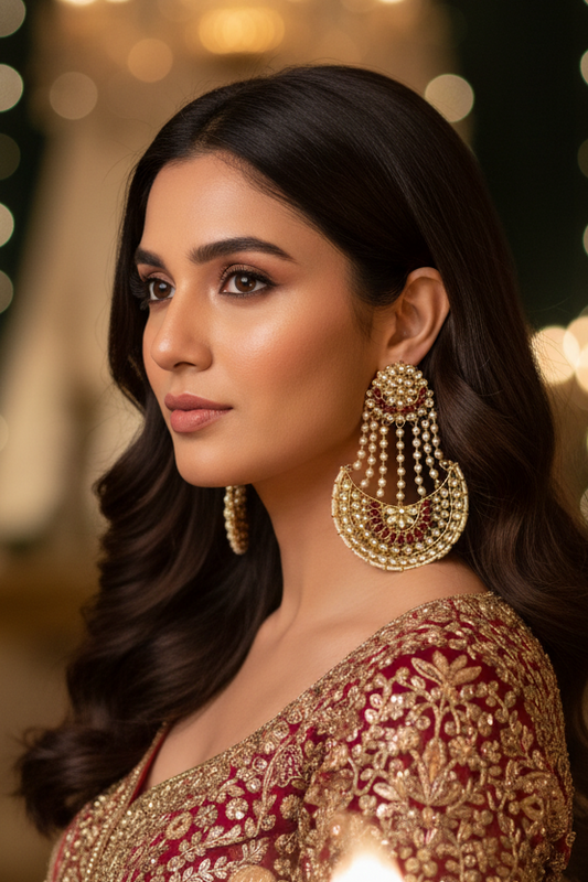 Keshavi Maroon Chandbali