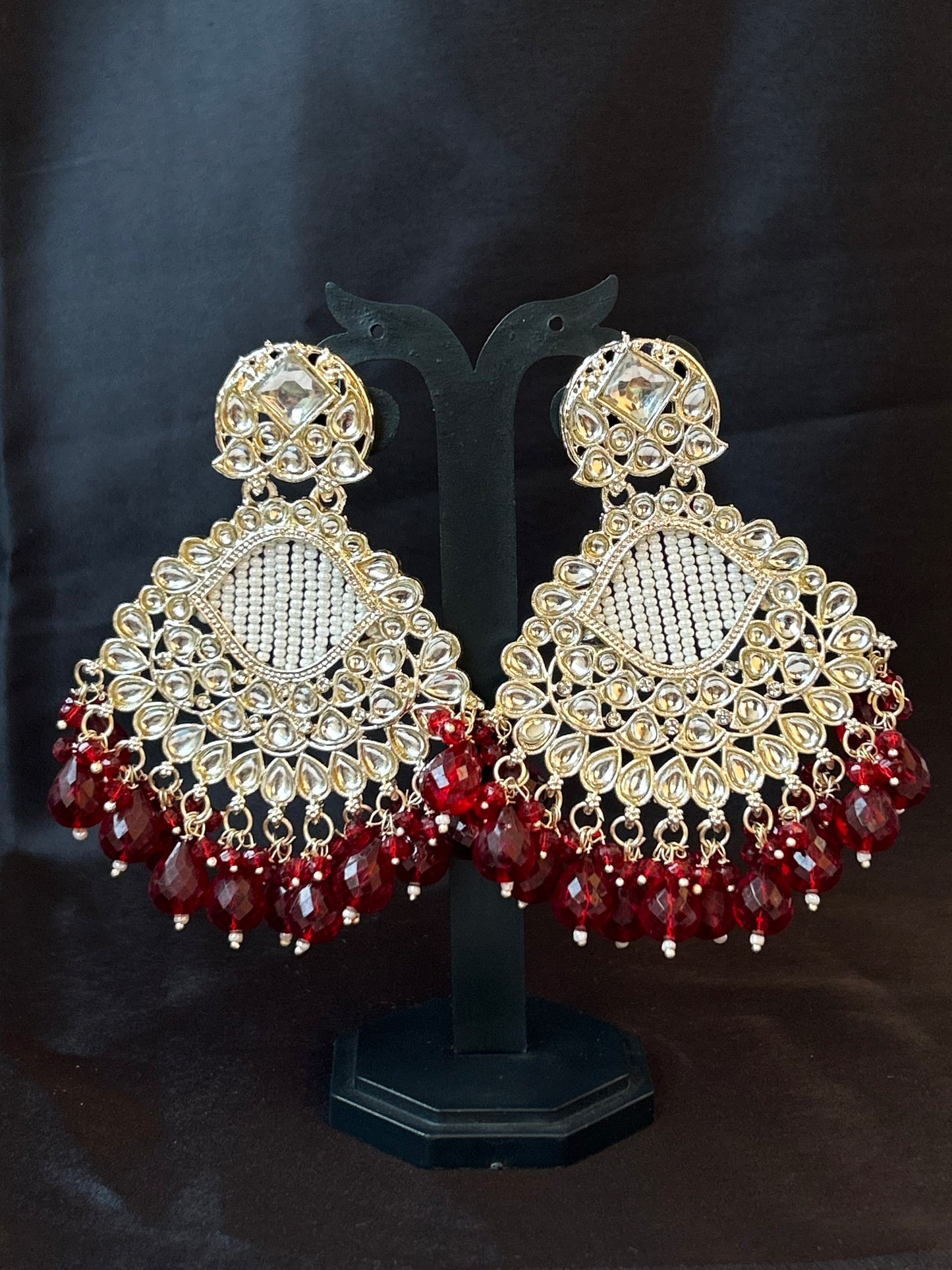 Arina Red Chandbali