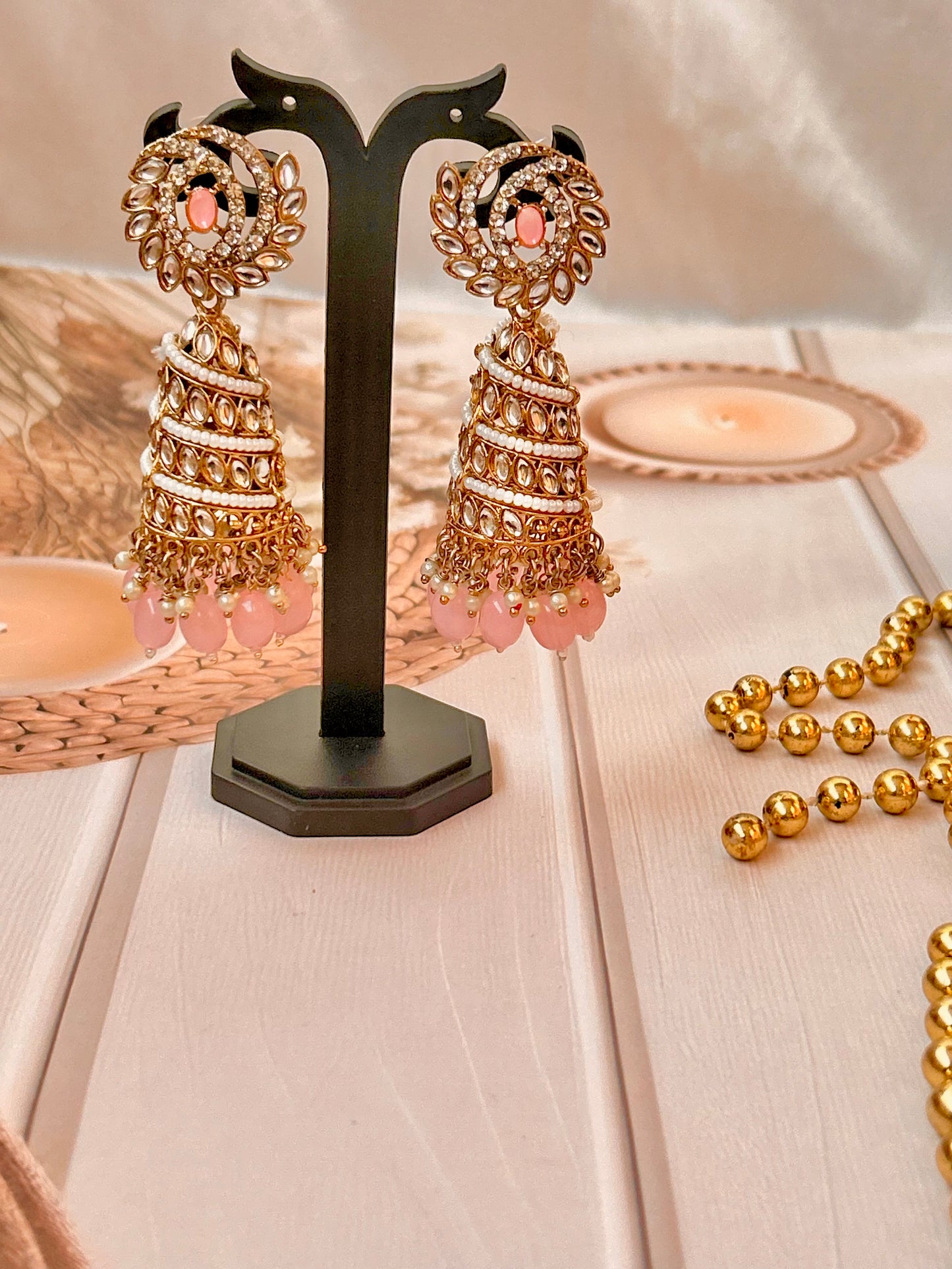 Zareen pink Jhumka