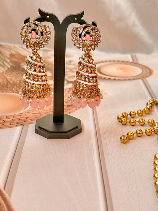 Zareen pink Jhumka