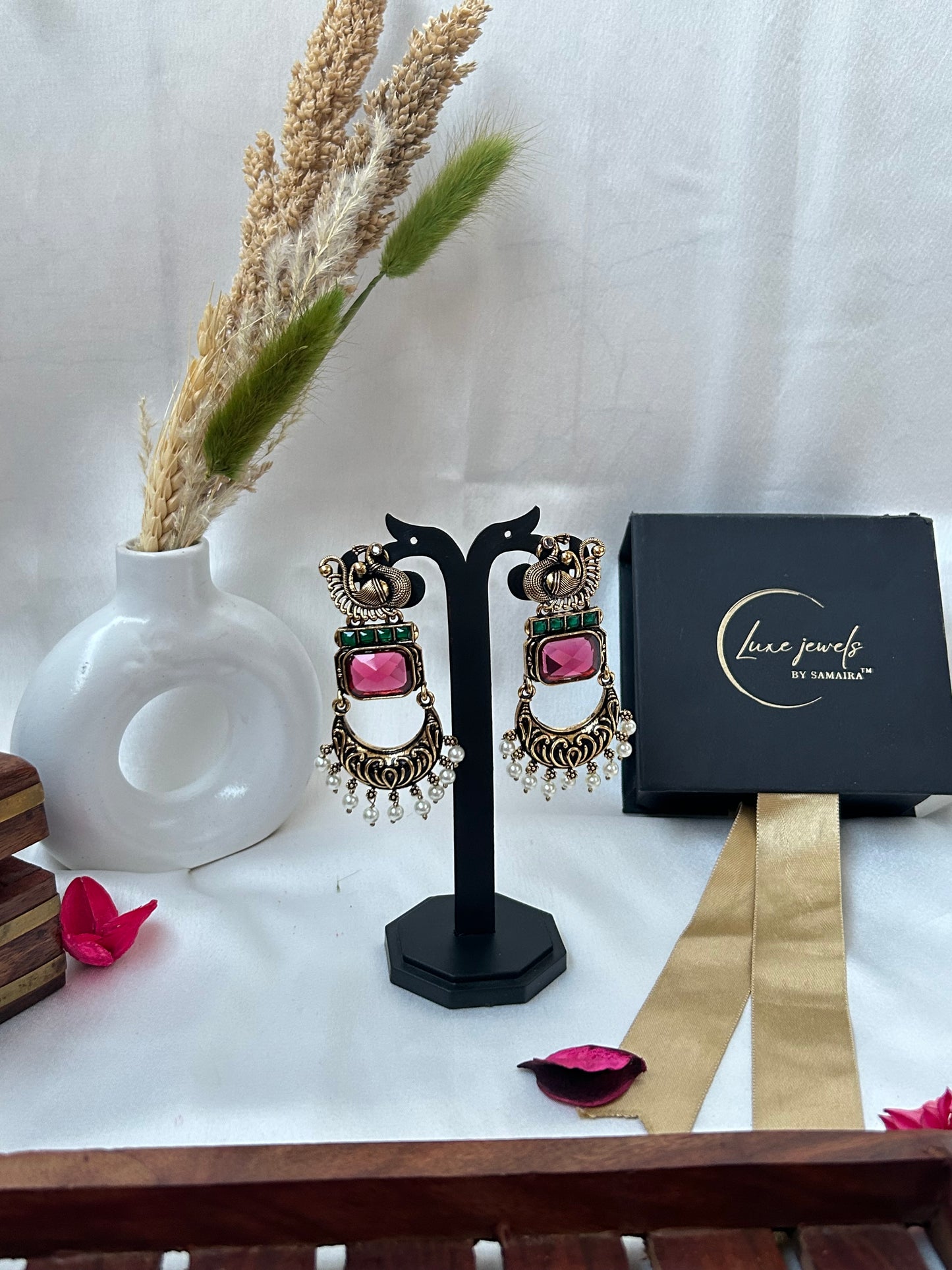 Adhira Red chandbali