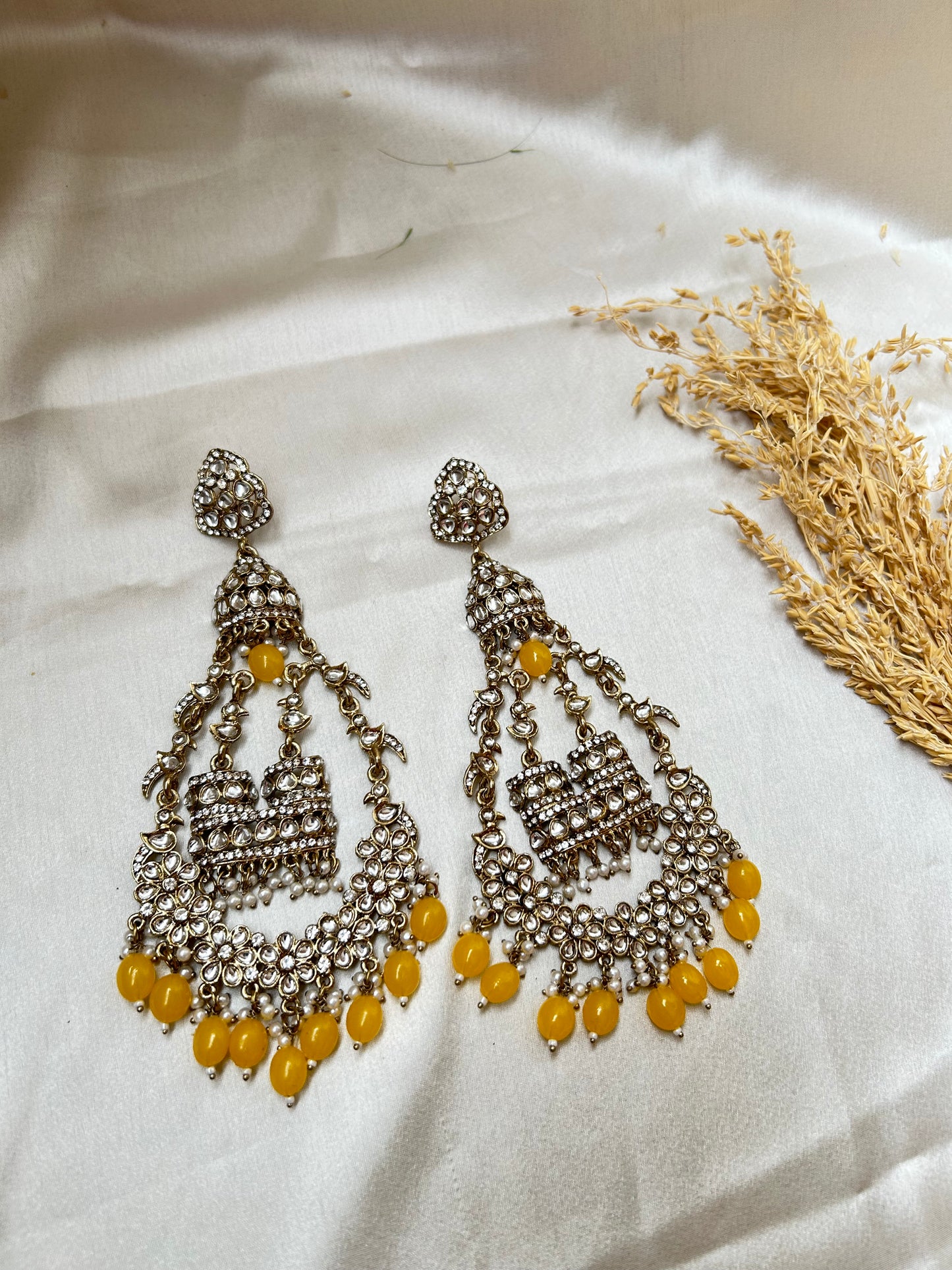 Aadhya yellow Chandbali