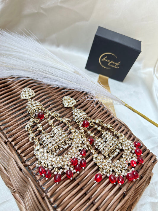 Aadhya Red Chandbali
