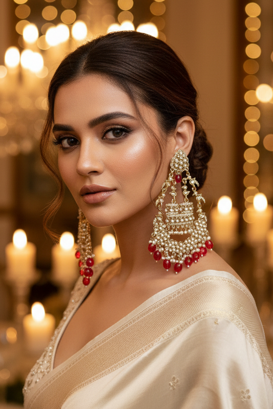 Aadhya Red Chandbali