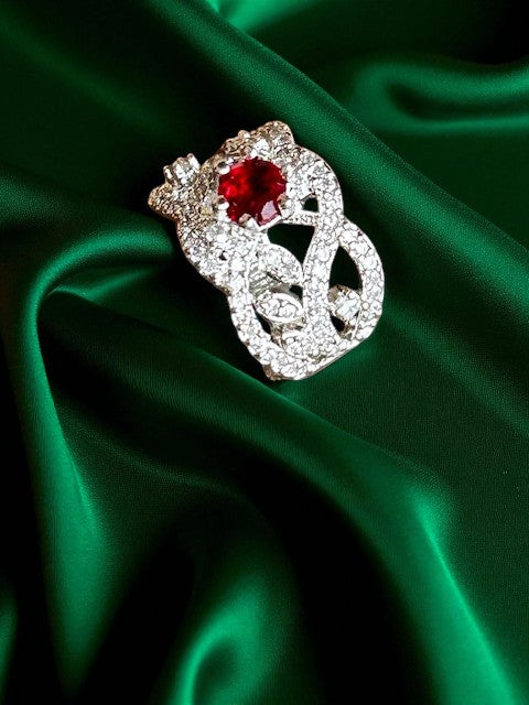 Lyna Ruby silver Ring