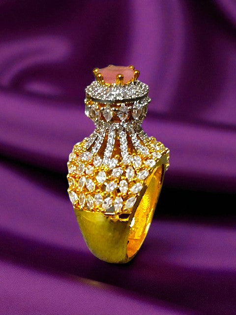 Crown Pink Gold plated Ring
