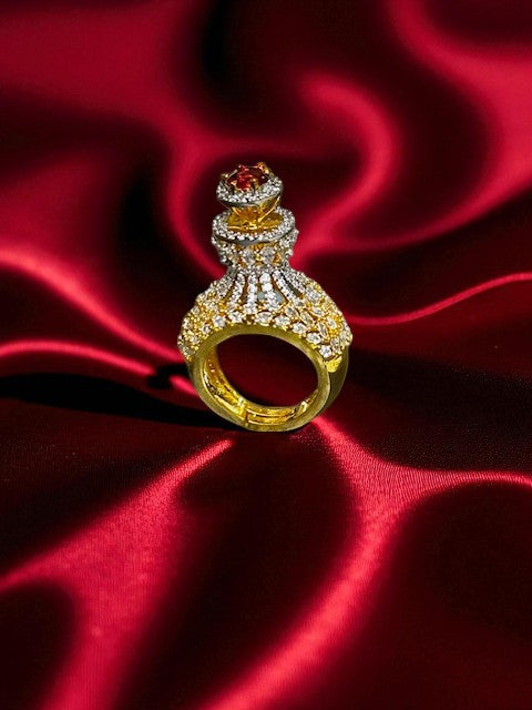 Crown Ruby Gold plated Ring