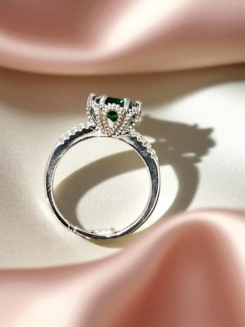 Divine Emerald Green Gold plated Ring