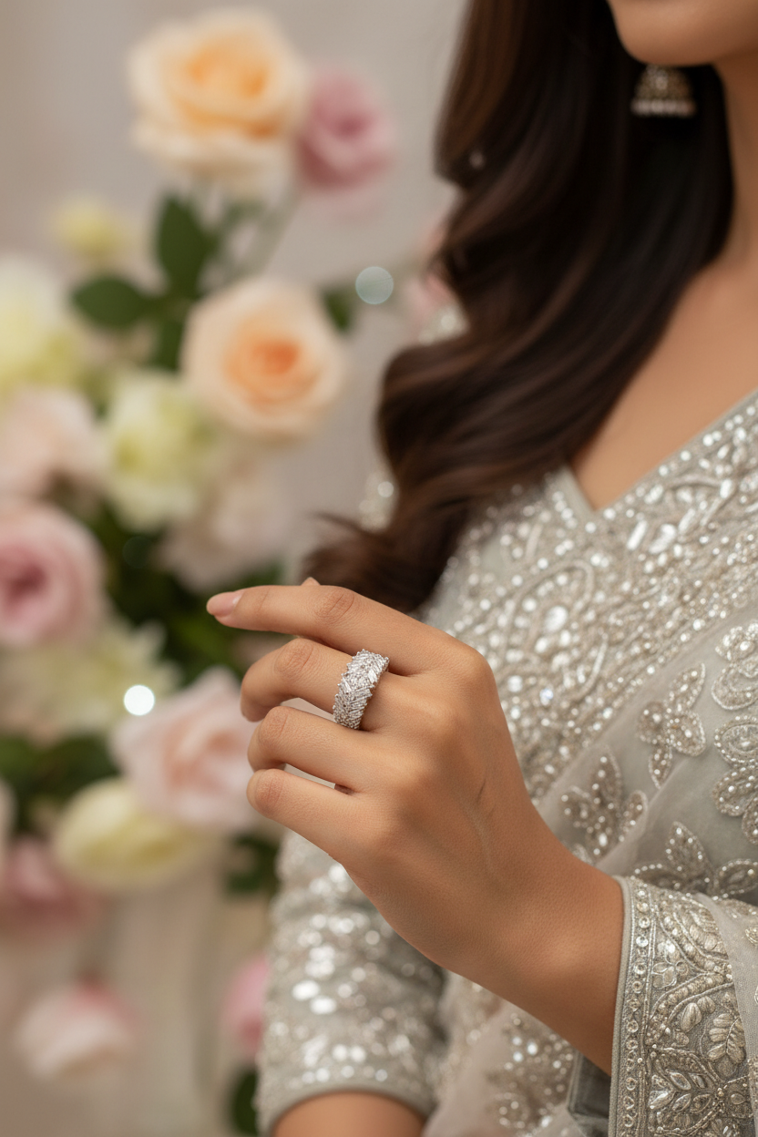 Ziyu Sleek silver Band Ring