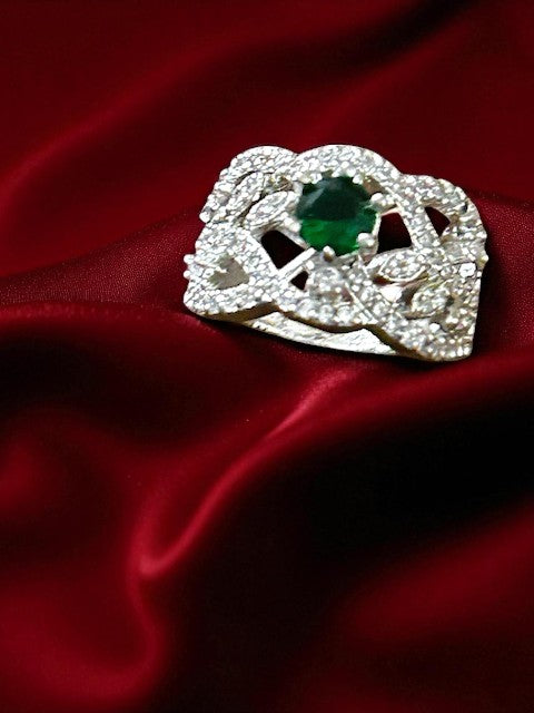 Lyna Emerald Green Silver Ring