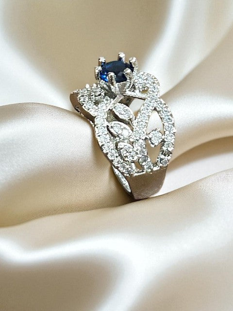 Lyna sapphire Blue Silver Ring