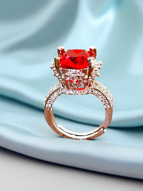 Nawaabi Ruby Red Ring