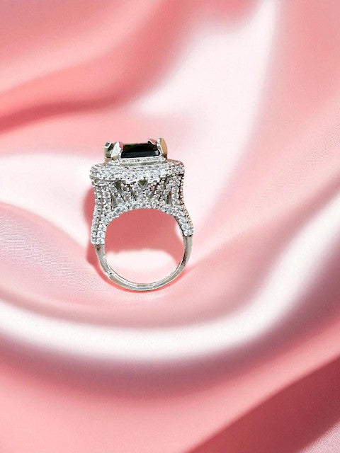 Midnight Majesty Emerald Green  Ring