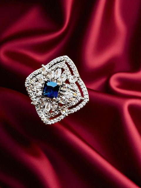 Saphire Blue Phool Ring