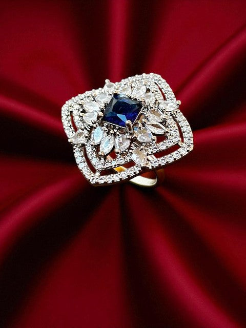 Saphire Blue Phool Ring