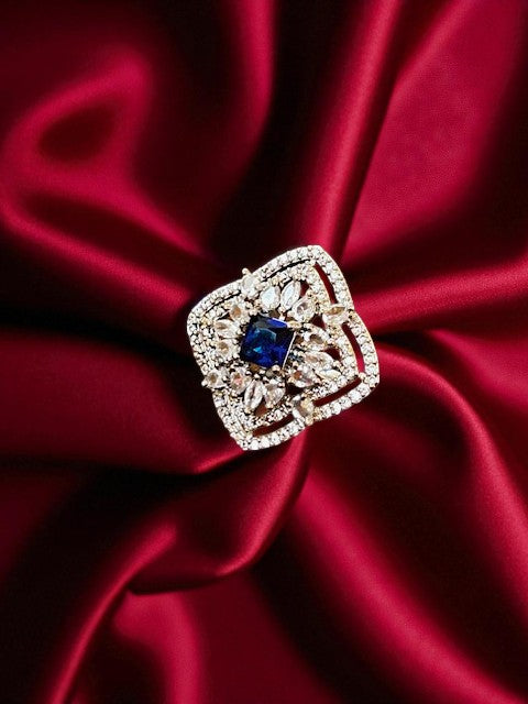 Saphire Blue Phool Ring