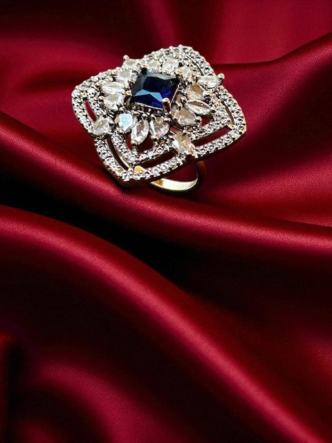 Saphire Blue Phool Ring