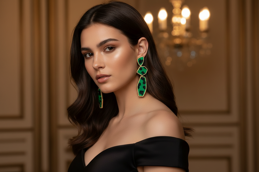 Green Leopard Earrings