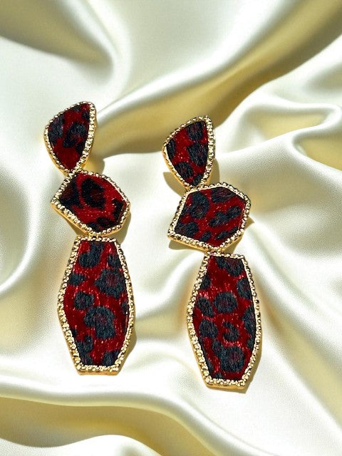 Red Leopard Earrings