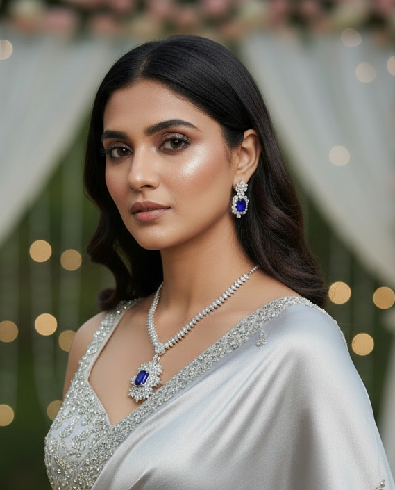 Sapphire AD pendent Set