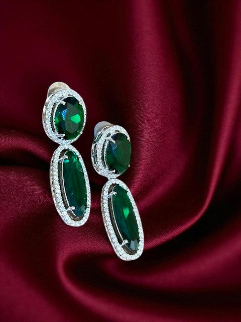 Emerald Glam Drop Earrings