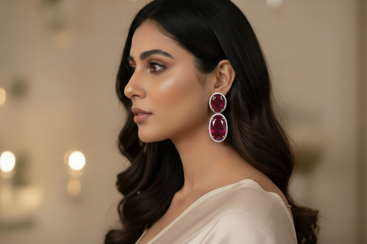 Scarlet Glam Drop Earrings