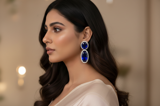 Sapphire Glam Drop Earrings