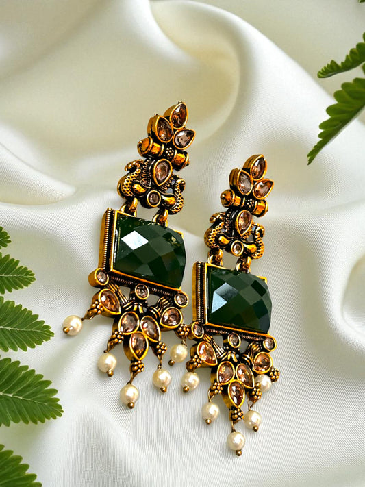 Emerald Rajwada Chandrika Earrings