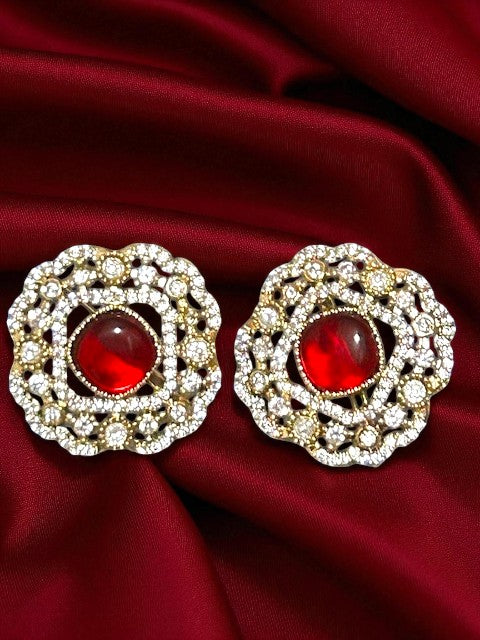 Crimson Crown Studs Earrings